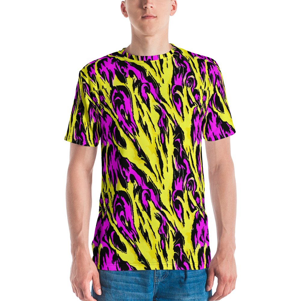 Men's Crew Neck T-Shirt - Neon Savanna