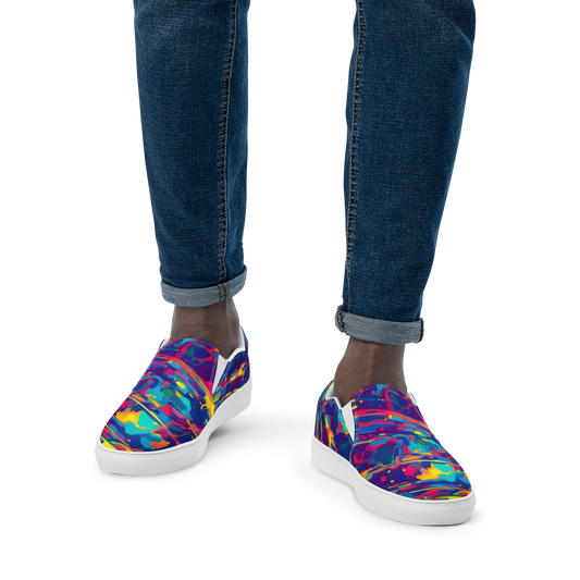 Men's Slip-On Canvas Shoes - Spectrum Streaks