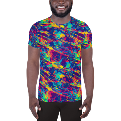 Men's Athletic T-Shirt - Spectrum Streaks