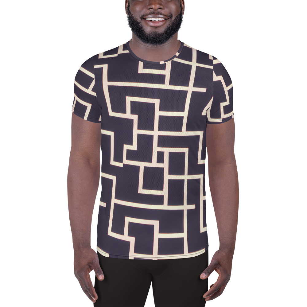 Men's Athletic T-Shirt - Gilded Gridlock