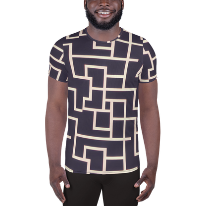 Men's Athletic T-Shirt - Gilded Gridlock