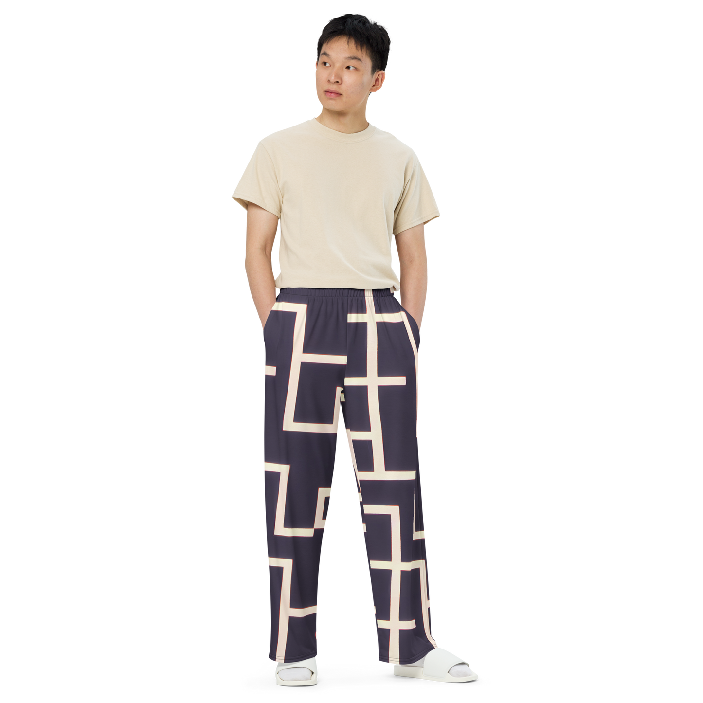 Wide-Leg Pants - Gilded Gridlock