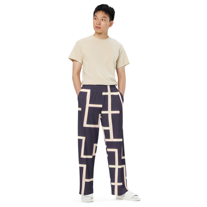 Wide-Leg Pants - Gilded Gridlock