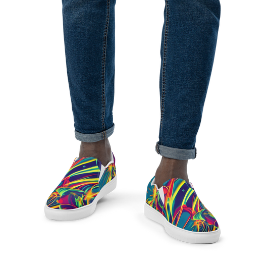 Men's Slip-On Canvas Shoes - Cosmic Inferno