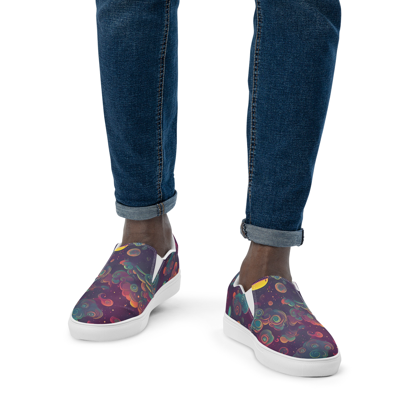 Men's Slip-On Canvas Shoes - Nebula Dreamscape