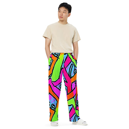 Wide-Leg Pants - Electric Mosaic