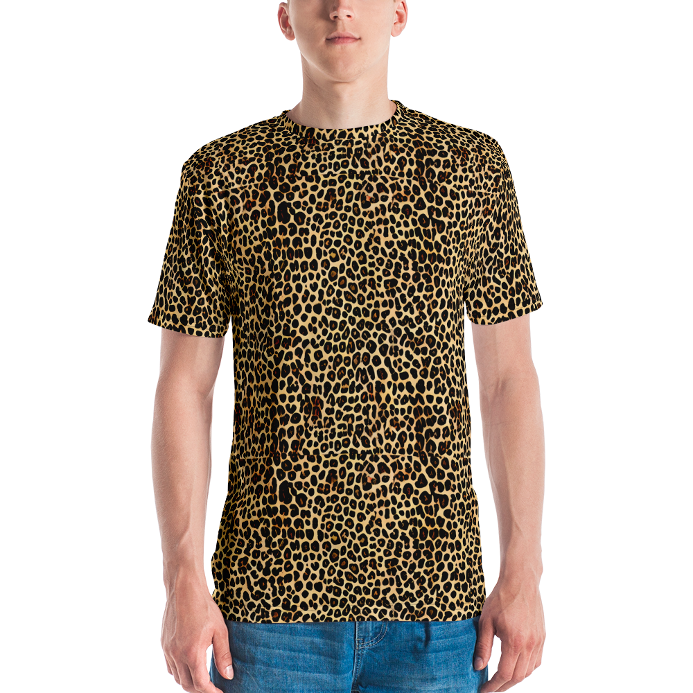 Men's Crew Neck T-Shirt - Cheetah Mosaic