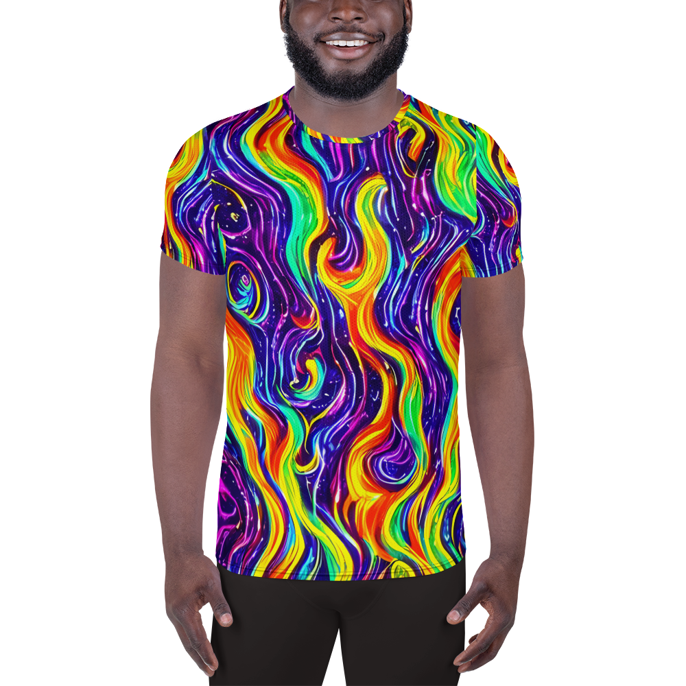 Men's Athletic T-Shirt - Galactic Flames