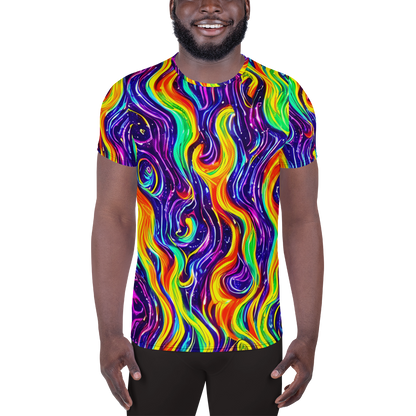 Men's Athletic T-Shirt - Galactic Flames