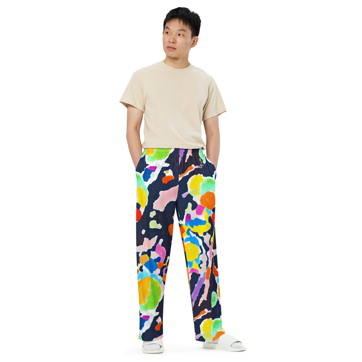 Wide-Leg Pants - Kaleido Burst