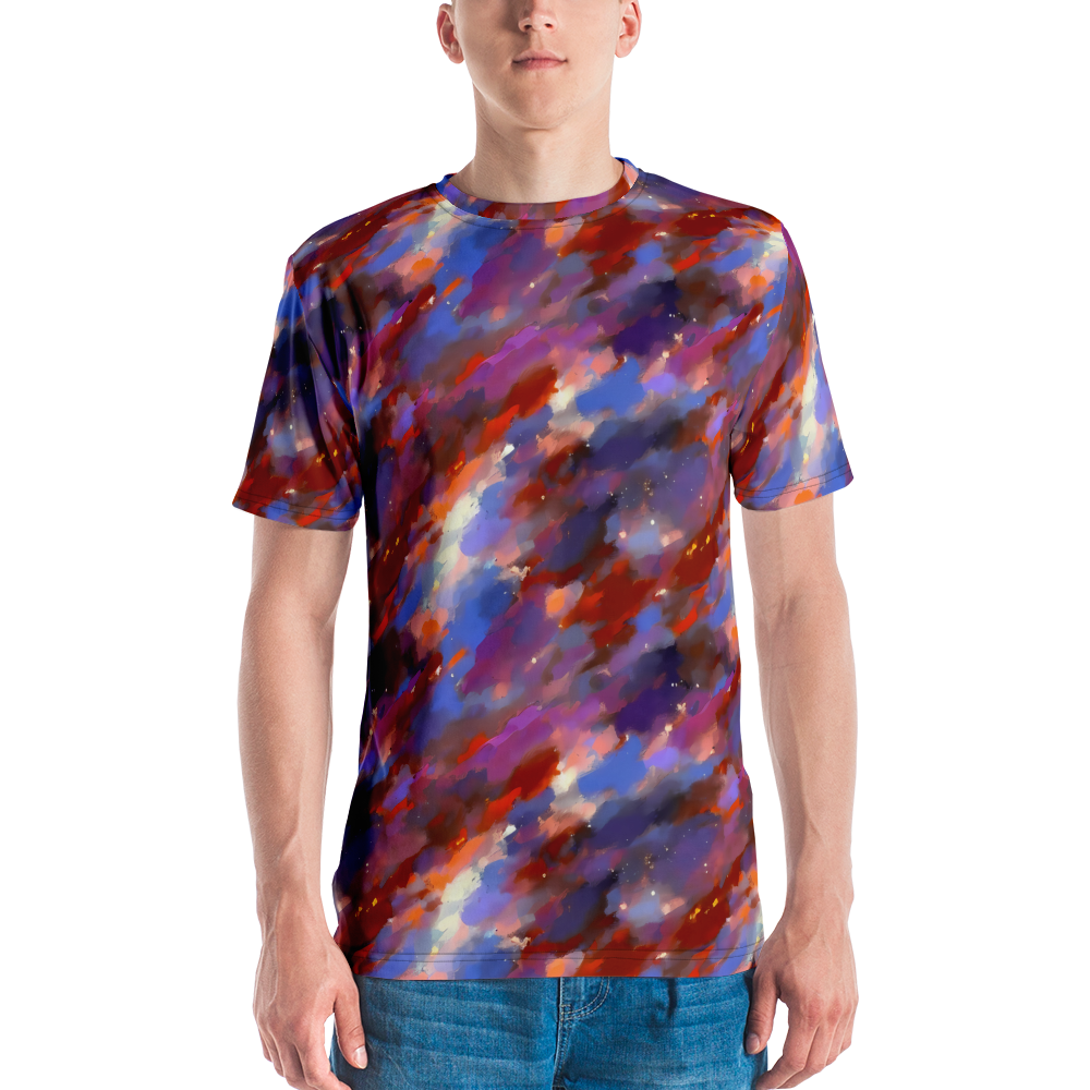 Men's Crew Neck T-Shirt - Celestial Brushstroke