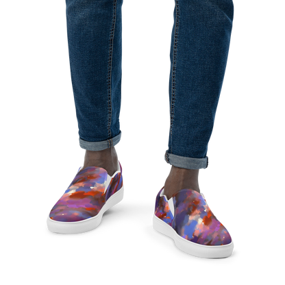 Men's Slip-On Canvas Shoes - Celestial Brushstroke