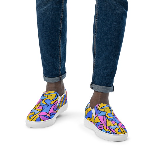 Men's Slip-On Canvas Shoes - Cosmic Curves