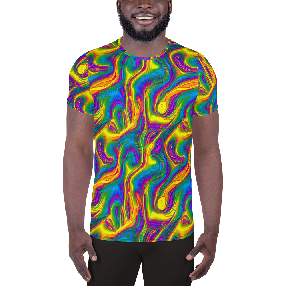 Men's Athletic T-Shirt - Electric Aurora