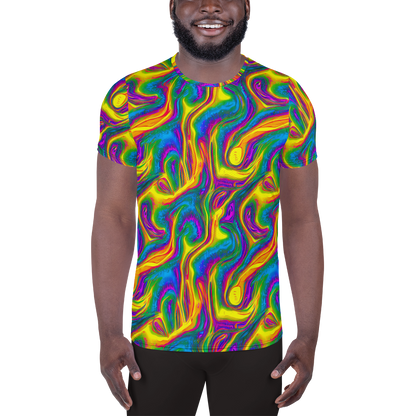 Men's Athletic T-Shirt - Electric Aurora