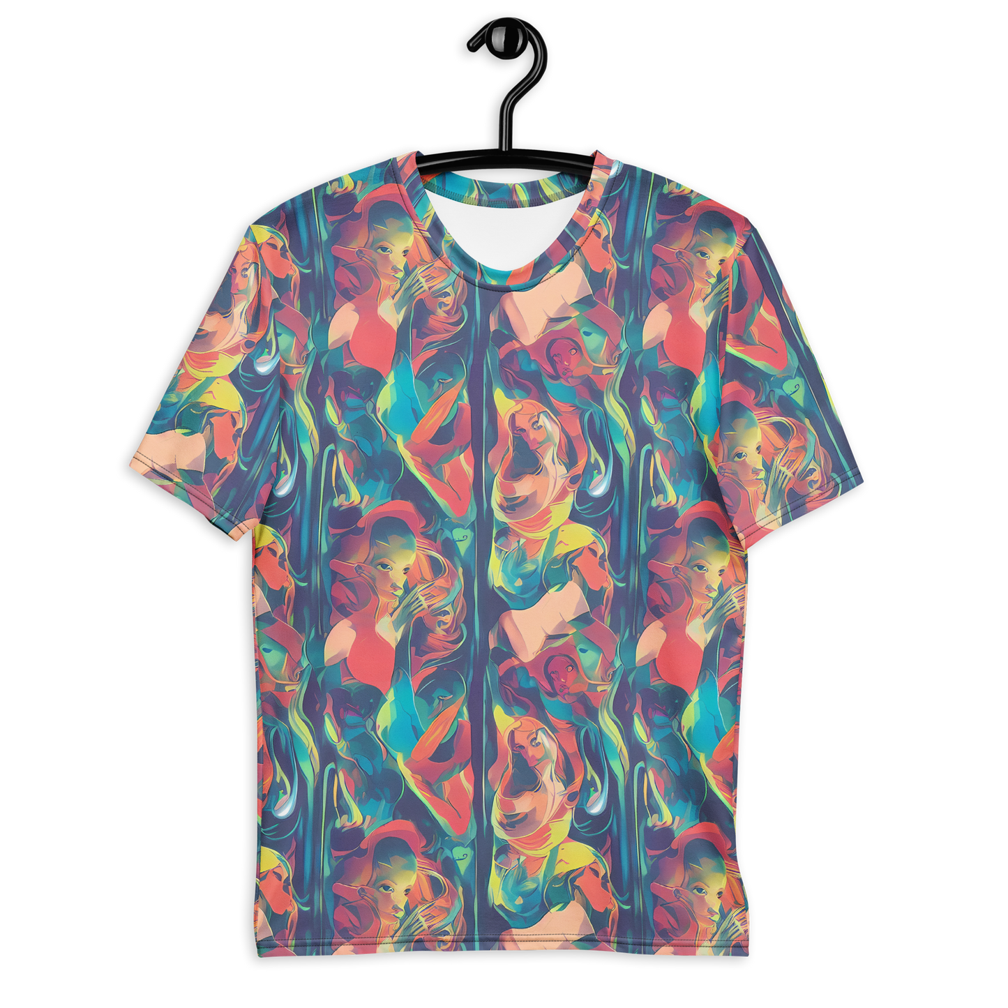 Men's Crew Neck T-Shirt - Neon Aurora