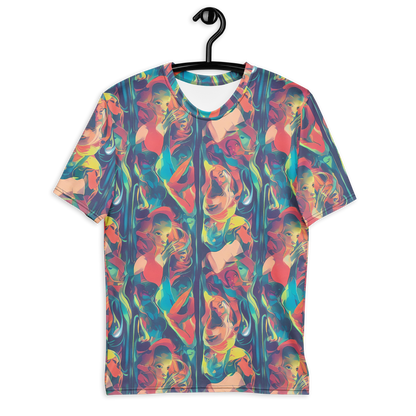 Men's Crew Neck T-Shirt - Neon Aurora