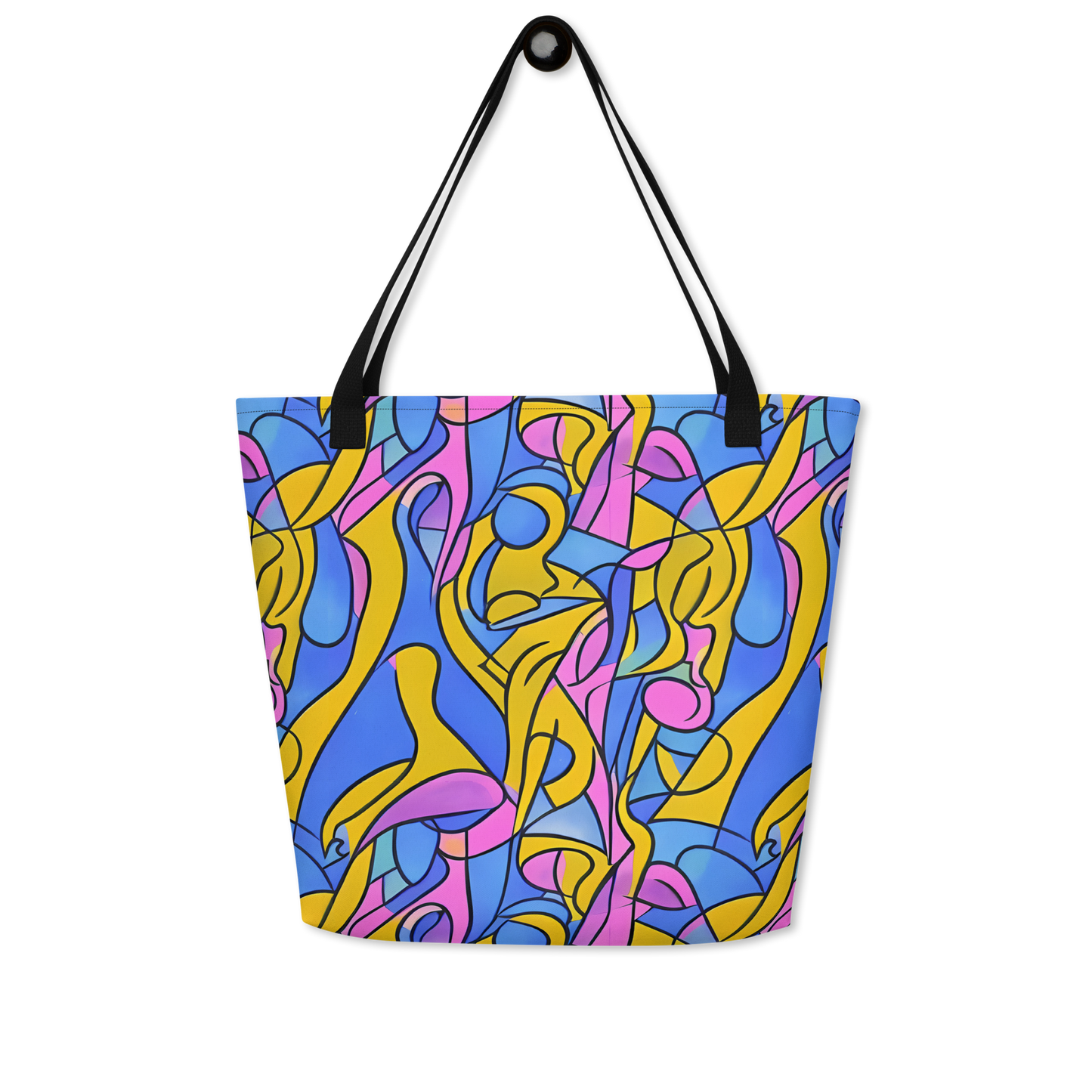 Large Tote Bag w/ Pocket - Cosmic Curves