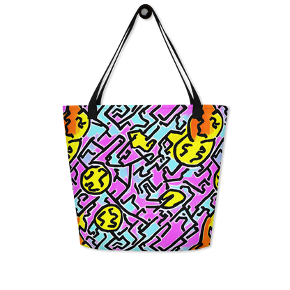 Large Tote Bag w/ Pocket - Punk Doodles