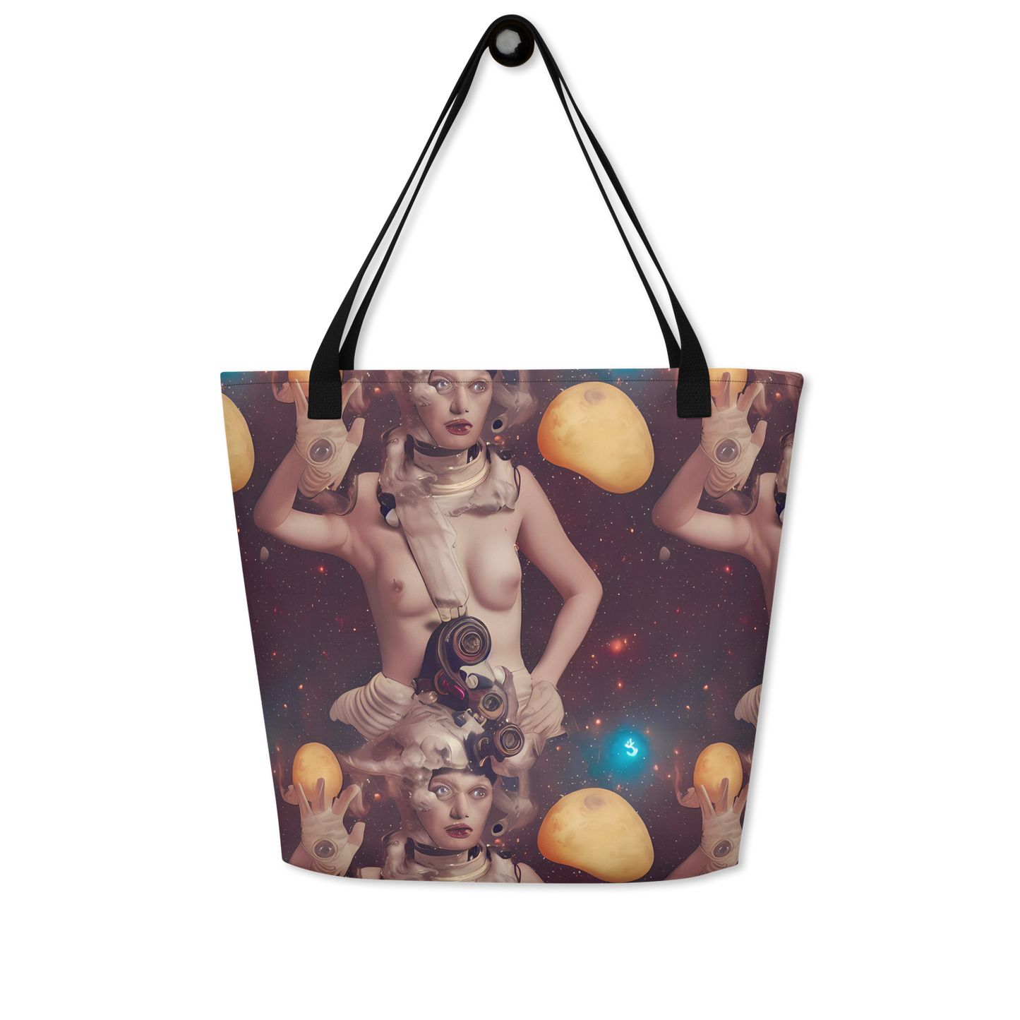 Large Tote Bag w/ Pocket - Nebula Siren