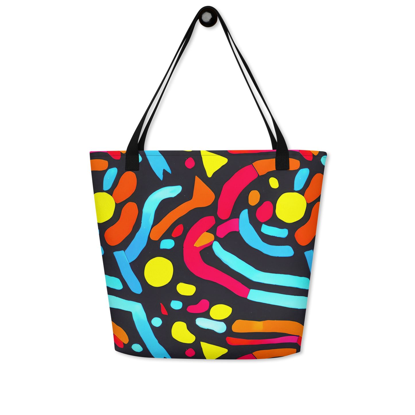 Large Tote Bag w/ Pocket - Midnight Stream