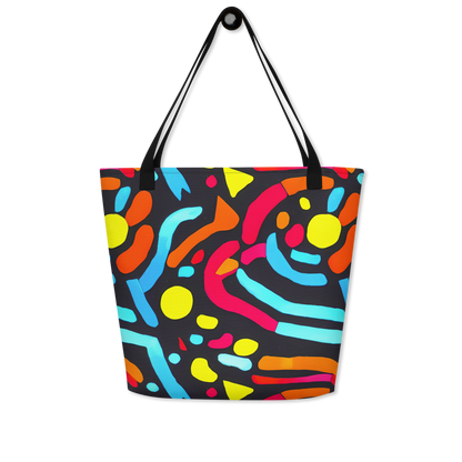 Large Tote Bag w/ Pocket - Midnight Stream