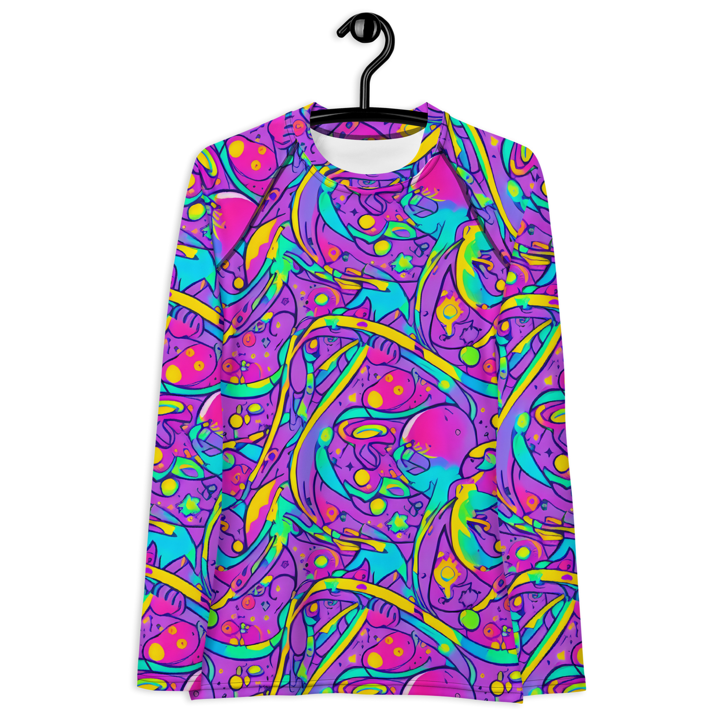 Women's Rash Guard - Neon Galaxy Whirl