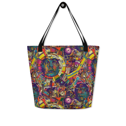 Large Tote Bag w/ Pocket - Cosmic Collage