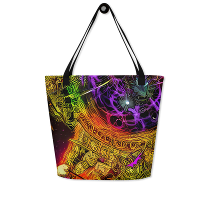 Large Tote Bag w/ Pocket - Neon Glyphworks