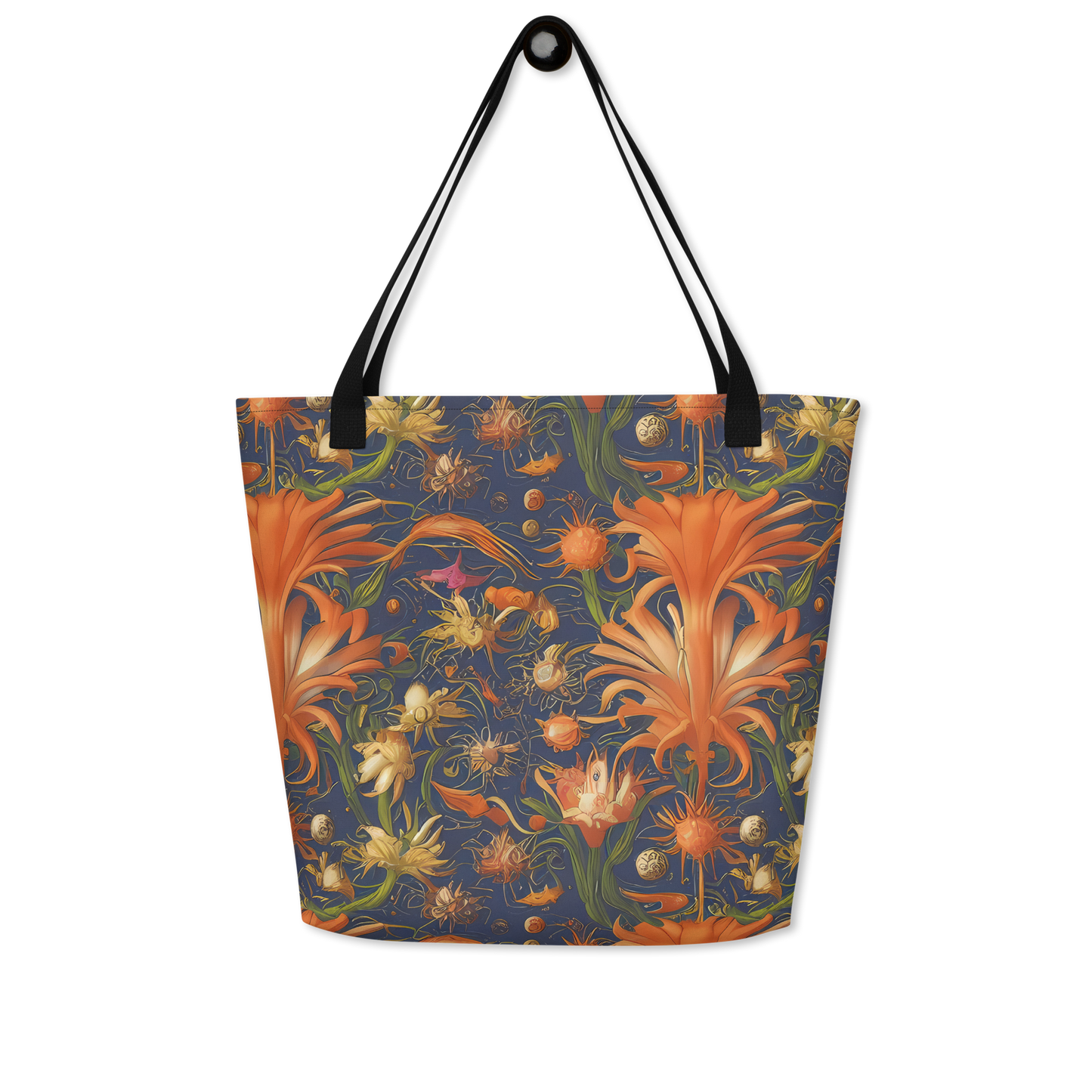 Large Tote Bag w/ Pocket - Stellar Blooms