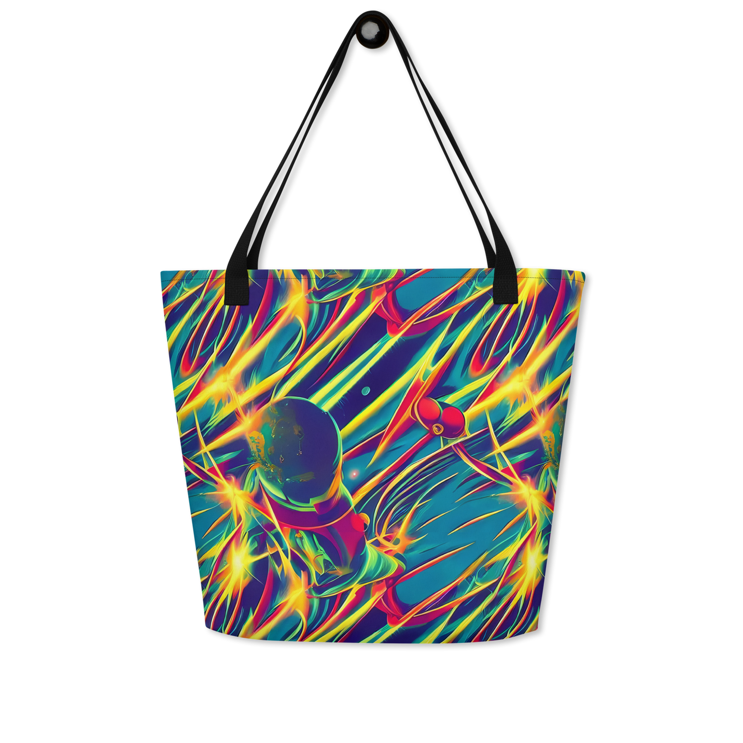 Large Tote Bag w/ Pocket - Cosmic Inferno