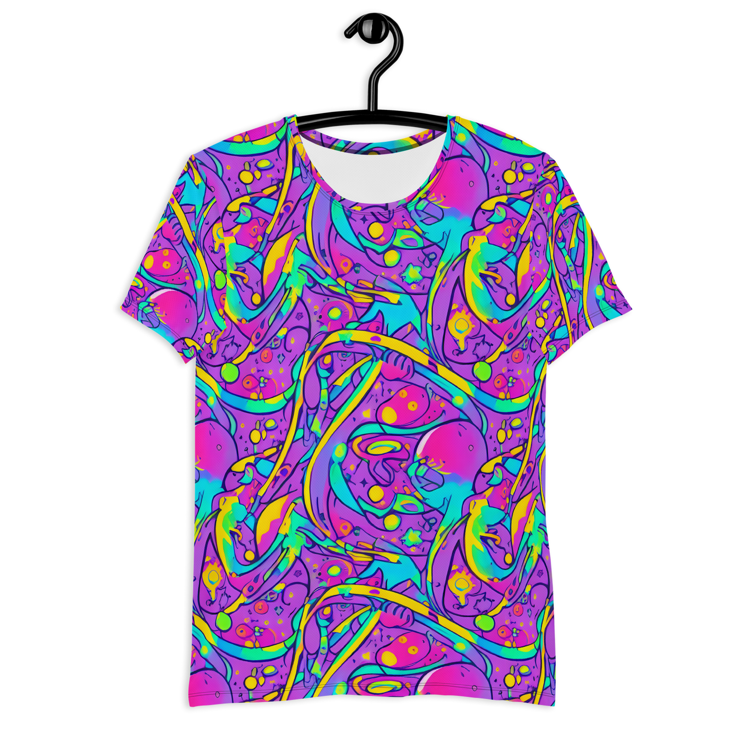 Men's Athletic T-Shirt - Neon Galaxy Whirl