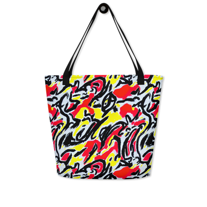 Large Tote Bag w/ Pocket - Cosmic Brushstrokes