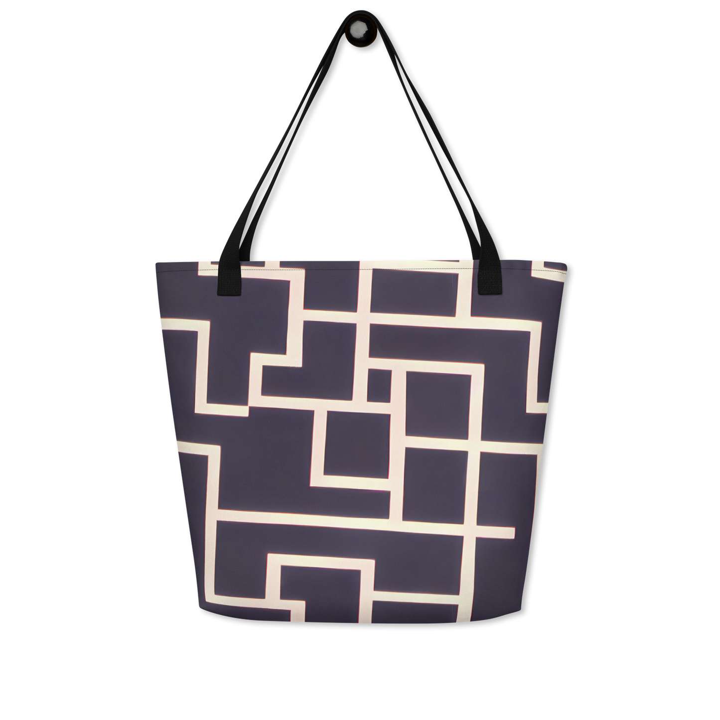 Large Tote Bag w/ Pocket - Gilded Gridlock