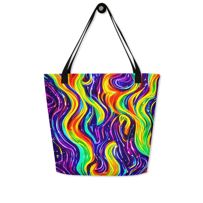 Large Tote Bag w/ Pocket - Galactic Flames