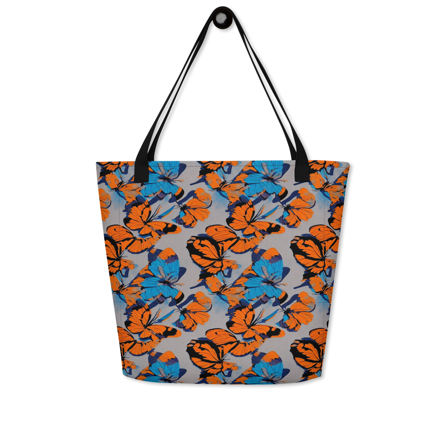 Large Tote Bag w/ Pocket - Flutter Wave