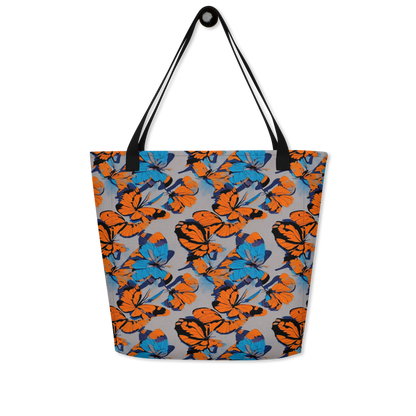 Large Tote Bag w/ Pocket - Flutter Wave