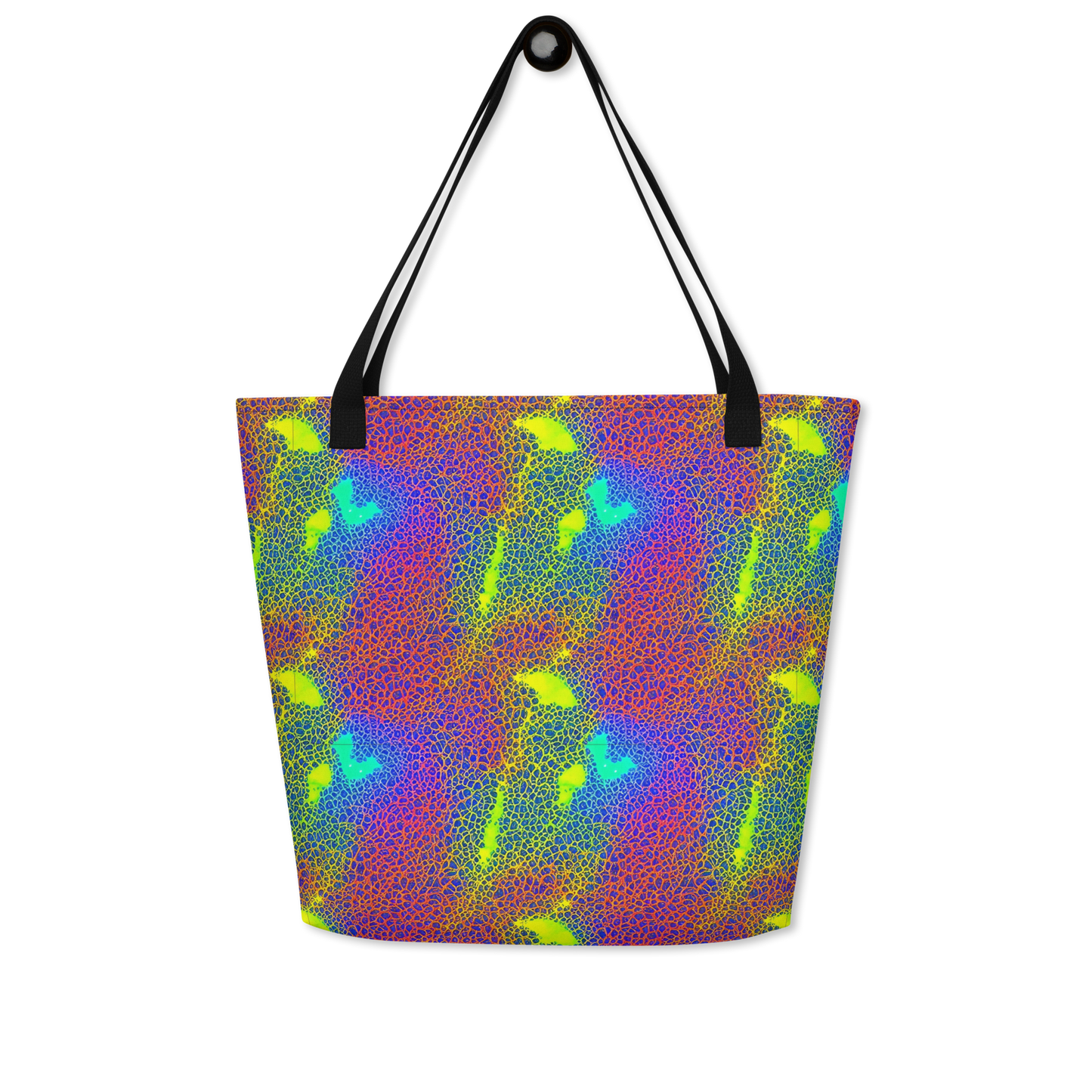 Large Tote Bag w/ Pocket - Prismatic Web