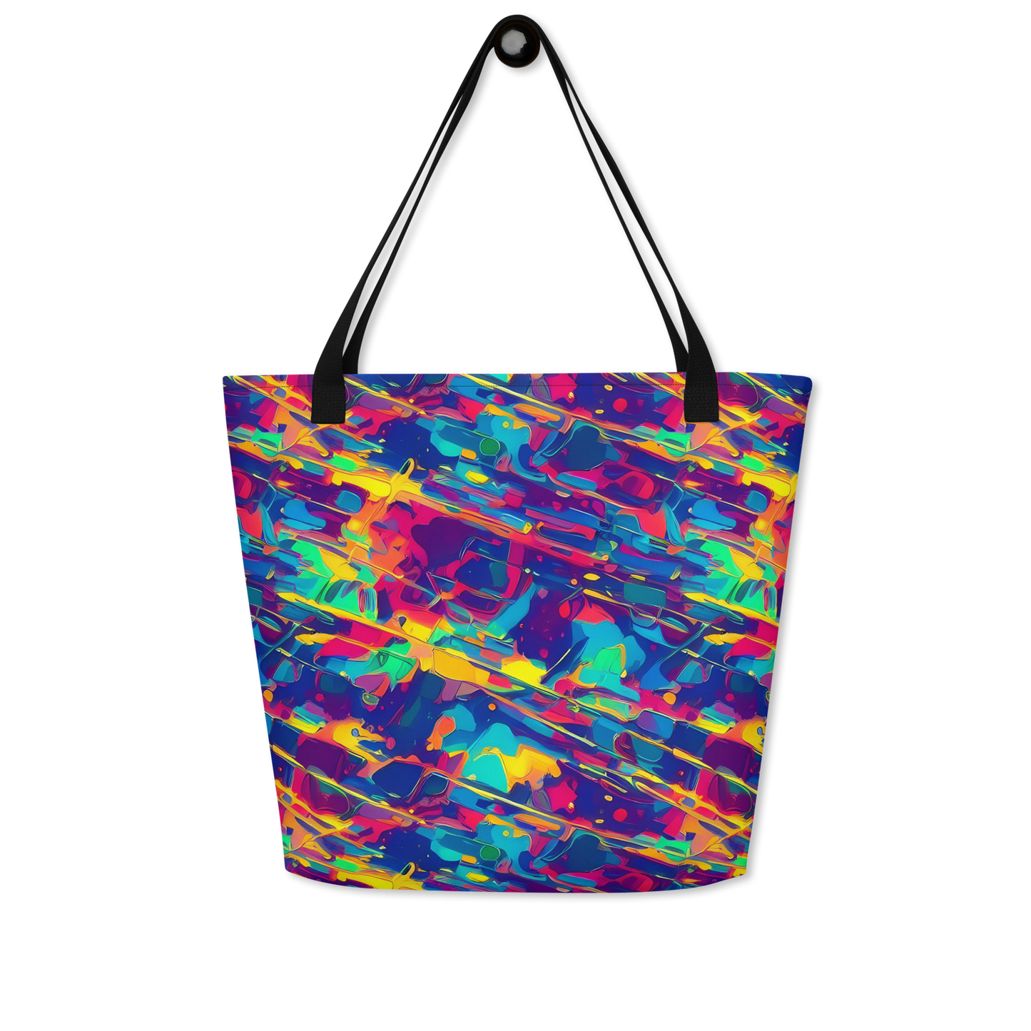 Large Tote Bag w/ Pocket - Spectrum Streaks