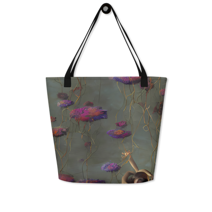 Large Tote Bag w/ Pocket - Ethereal Bloom