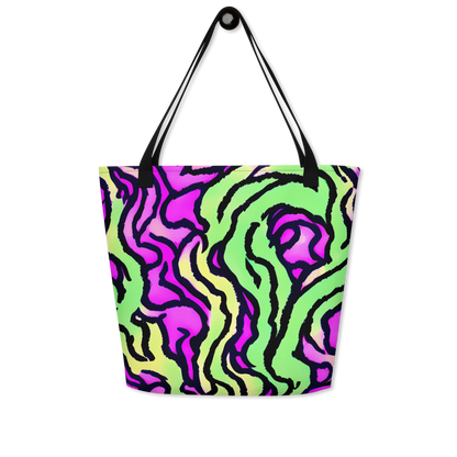 Large Tote Bag w/ Pocket - Mintchine Maze