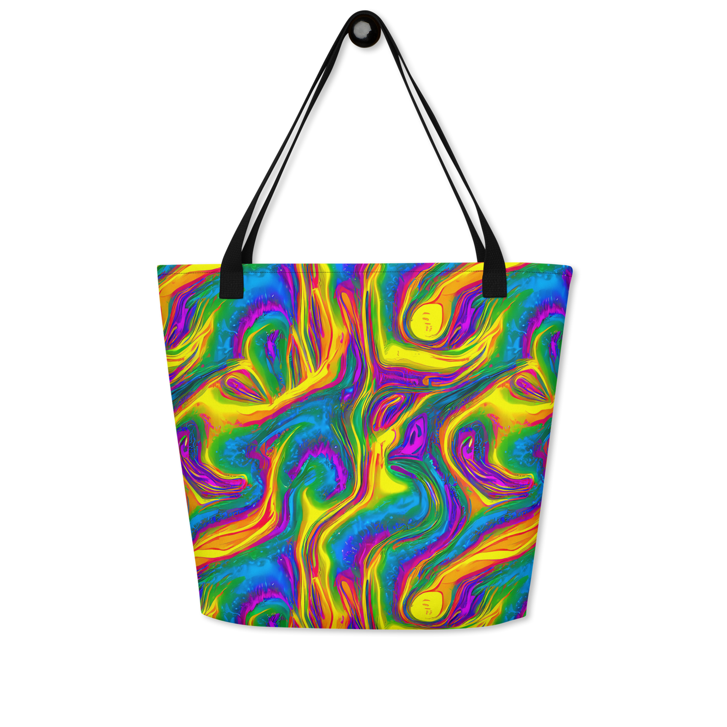 Large Tote Bag w/ Pocket - Electric Aurora