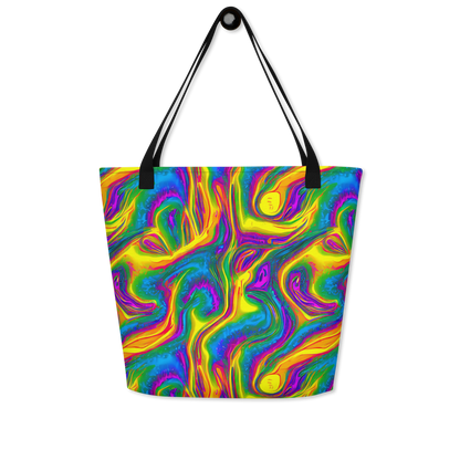 Large Tote Bag w/ Pocket - Electric Aurora