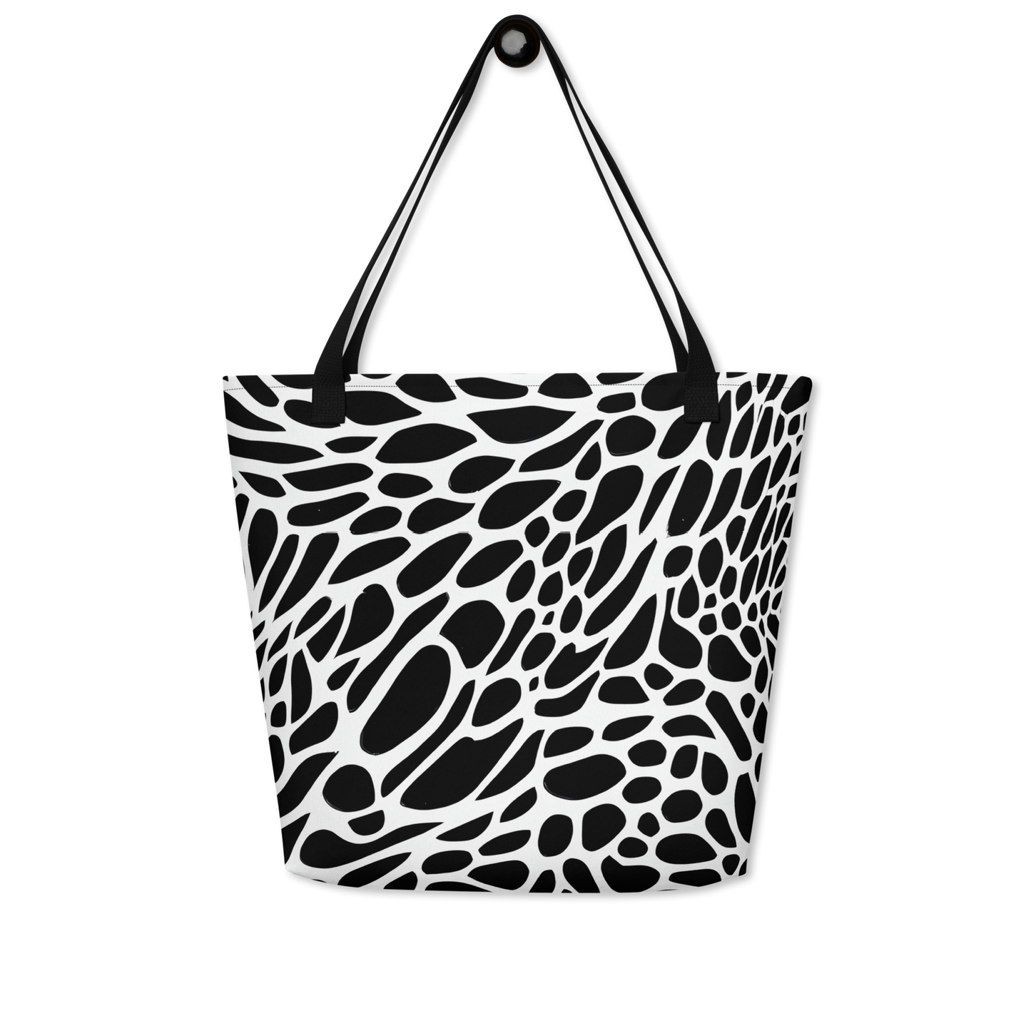 Large Tote Bag w/ Pocket - Monochrome Mystique