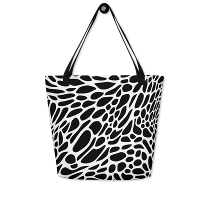 Large Tote Bag w/ Pocket - Monochrome Mystique