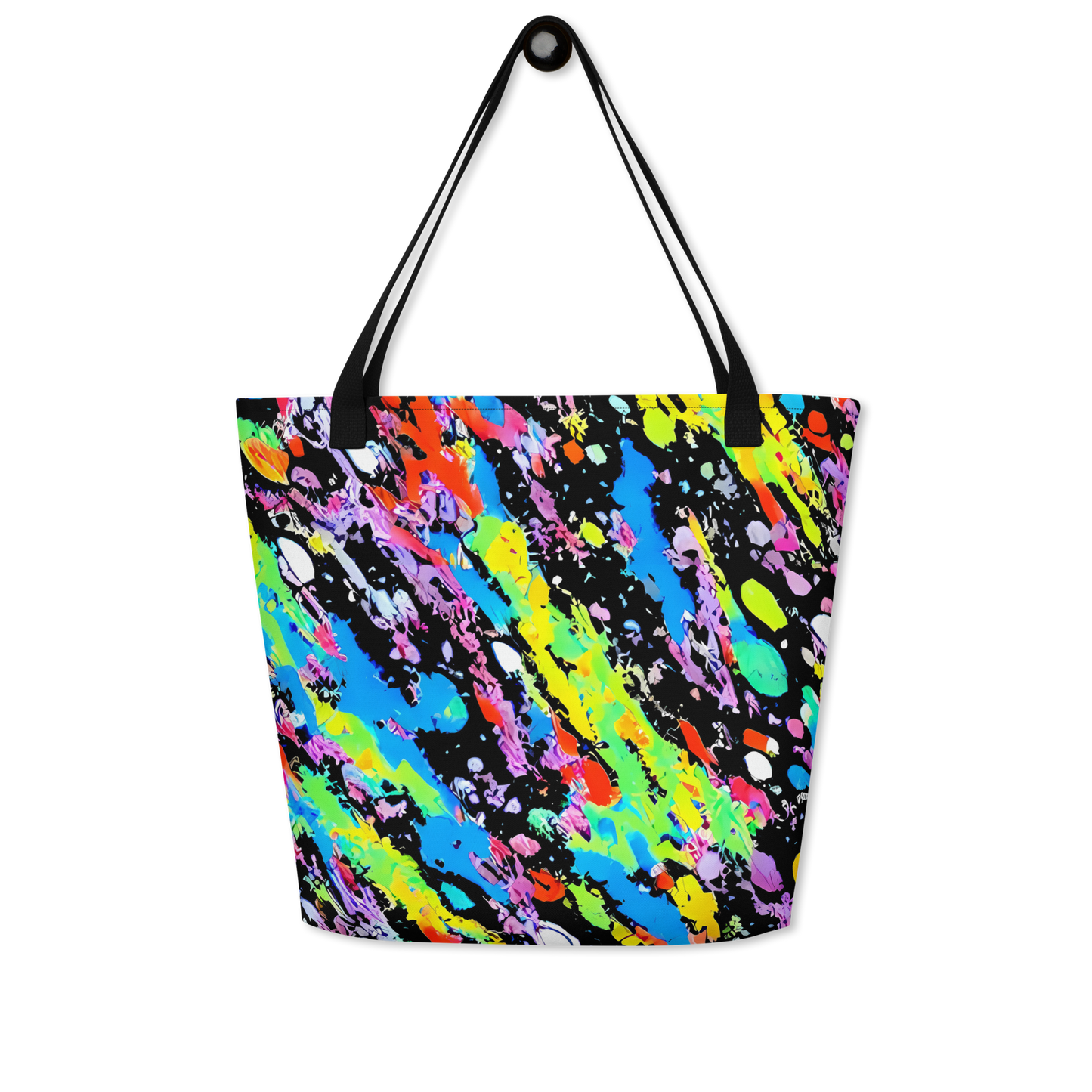 Large Tote Bag w/ Pocket - Pollock Pulse