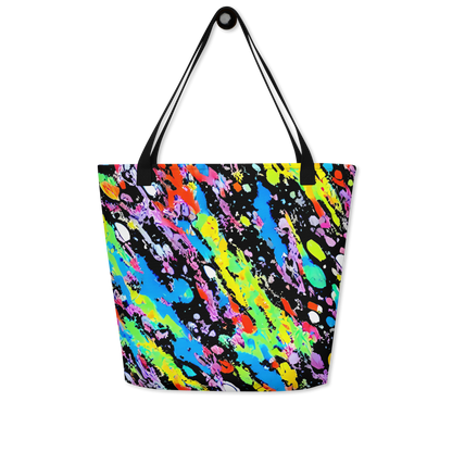 Large Tote Bag w/ Pocket - Pollock Pulse