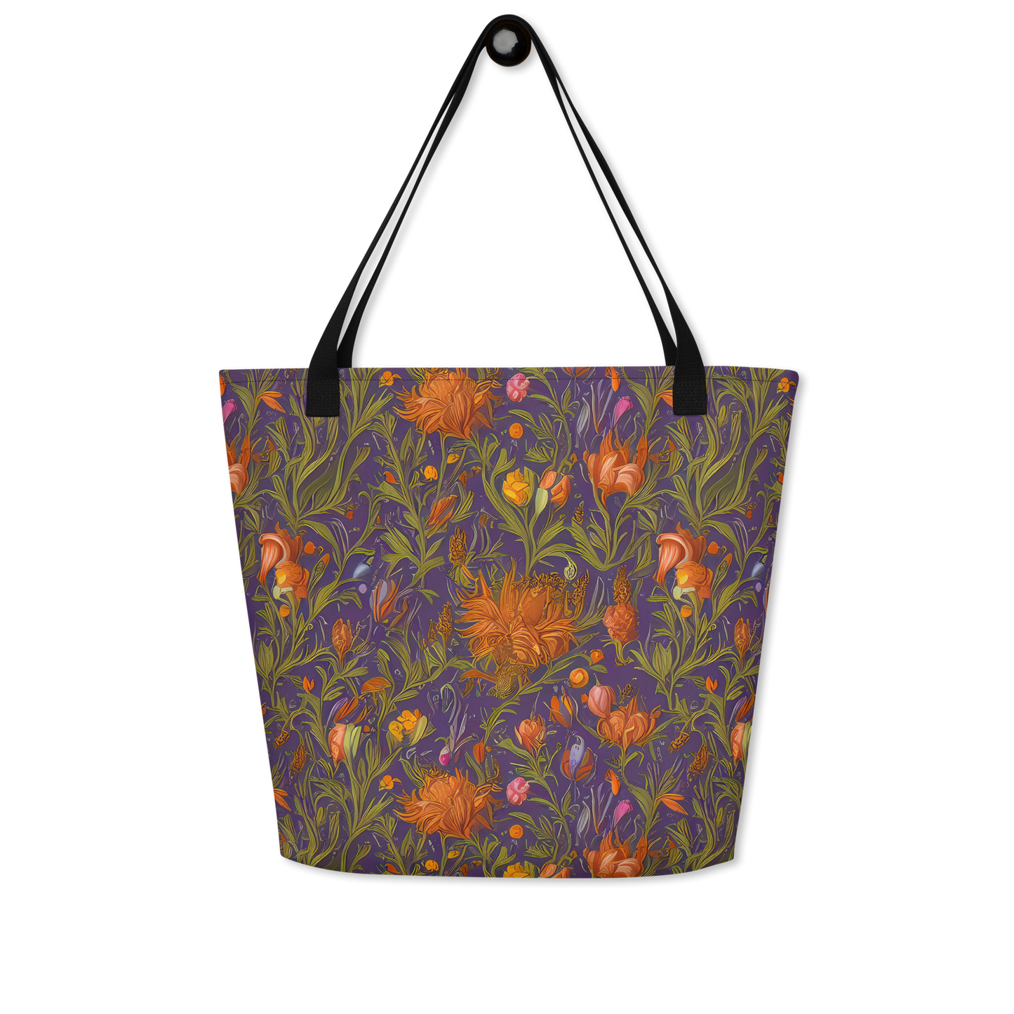 Large Tote Bag w/ Pocket - Botanical Nebula