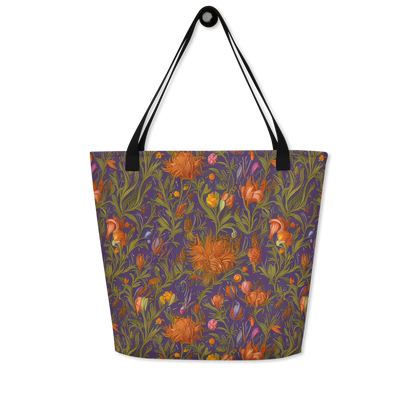 Large Tote Bag w/ Pocket - Botanical Nebula