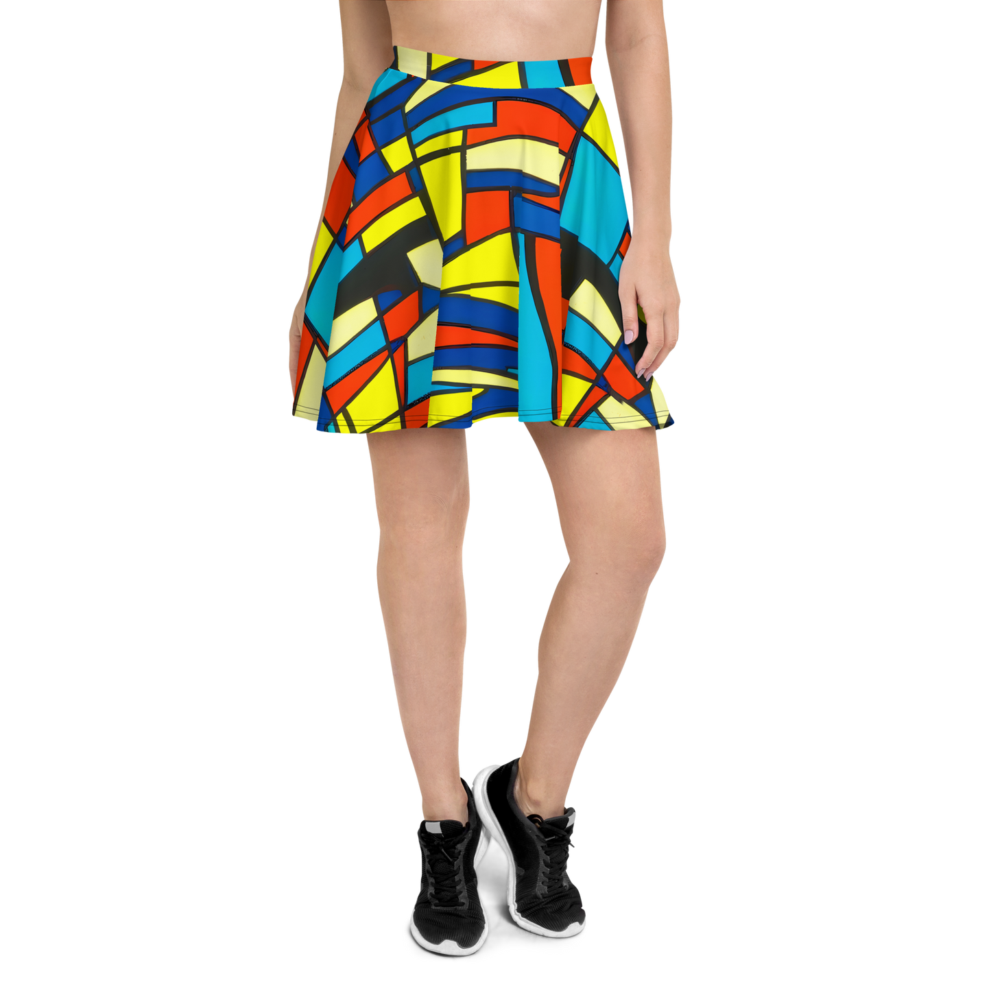 Skater Skirt - Neon Fractals